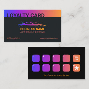 Auto Detailing and Car Wash Personalised Loyalty Card