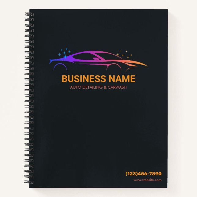 Auto Detailing and Car Wash Personalised Notebook (Front)