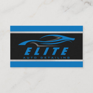 Auto Detailing Auto Spa Modern Black Blue Car Business Card