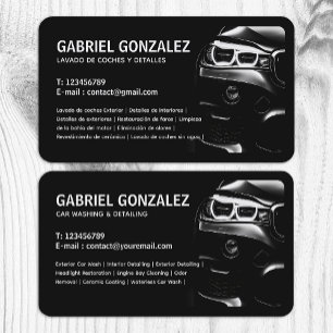 Auto Detailing Bilingual Business Card