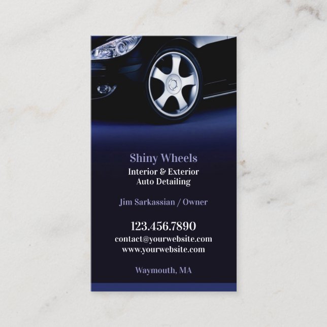 Auto Detailing Business Card (Front)