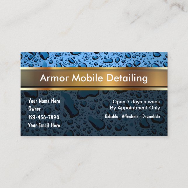 Auto Detailing Business Cards (Front)