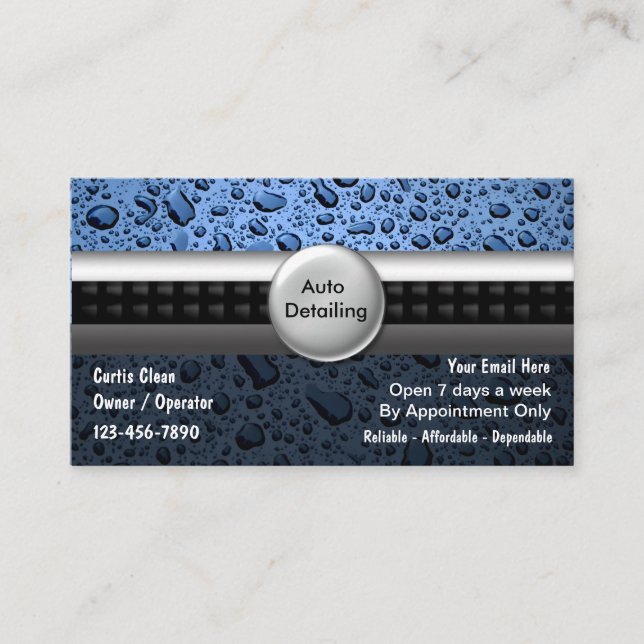 Auto Detailing Business Cards (Front)