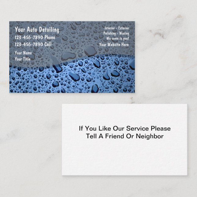 Auto Detailing Business Cards (Front/Back)