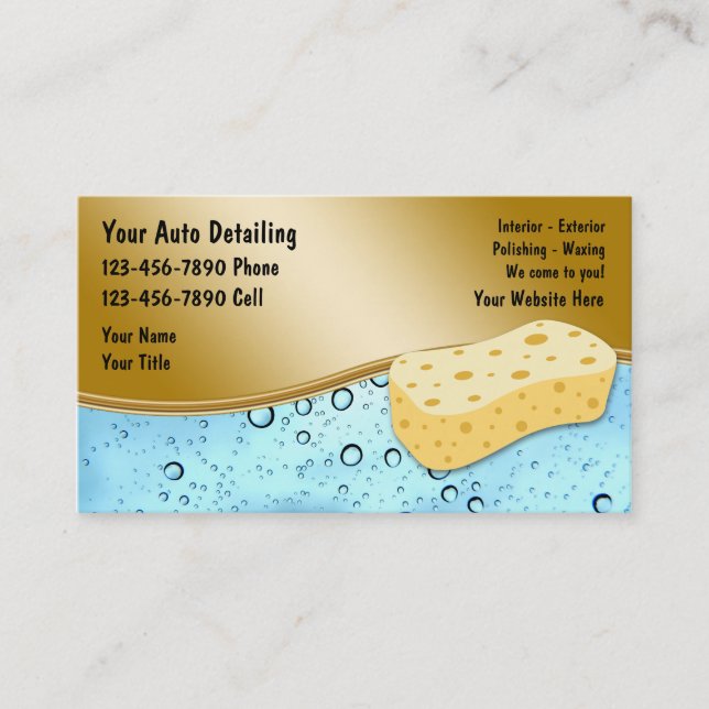 Auto Detailing Business Cards (Front)
