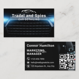 Auto Detailing Car Automotive Professional QR Code Business Card