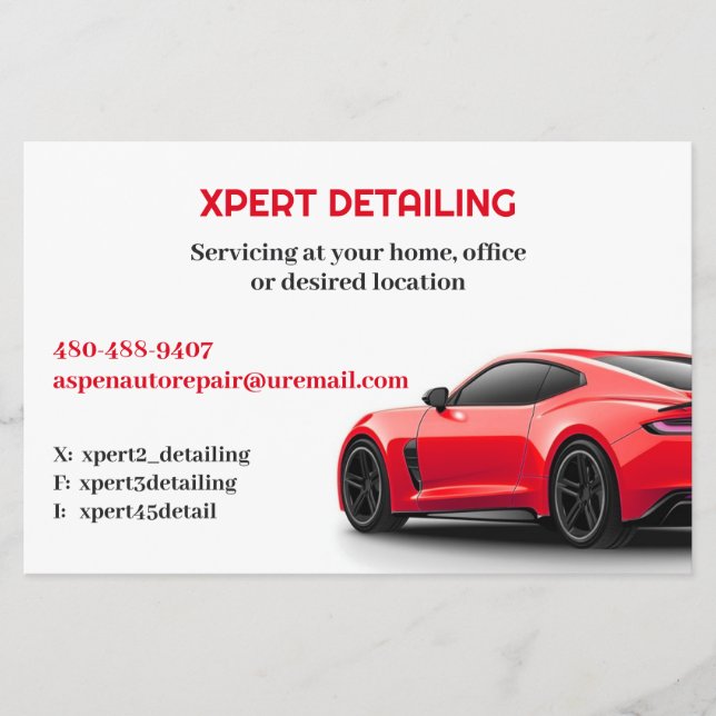 Auto Detailing Car Flyer (Front)