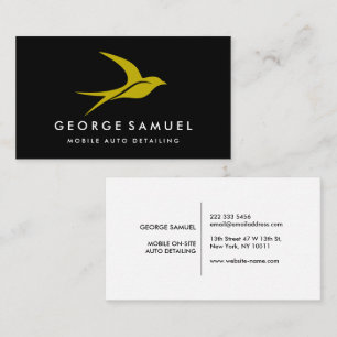 Auto Detailing Car Repair Shop Flying Bird Logo Business Card