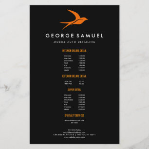 Auto Detailing   Car Repair Shop Flying Bird Logo Flyer