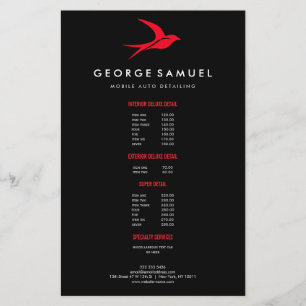 Auto Detailing   Car Repair Shop Flying Bird Logo Flyer
