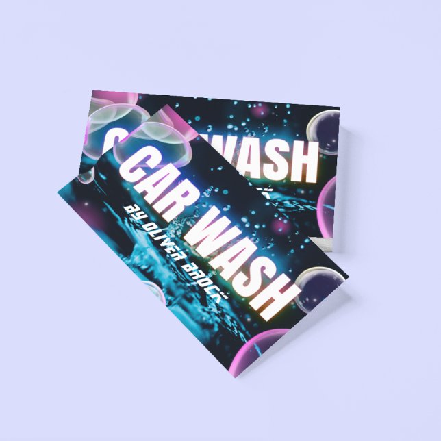Auto Detailing Car Wash Automotive Neon Business Card (Creator Uploaded)