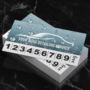 Auto Detailing Car Wash Loyalty Punch Card
