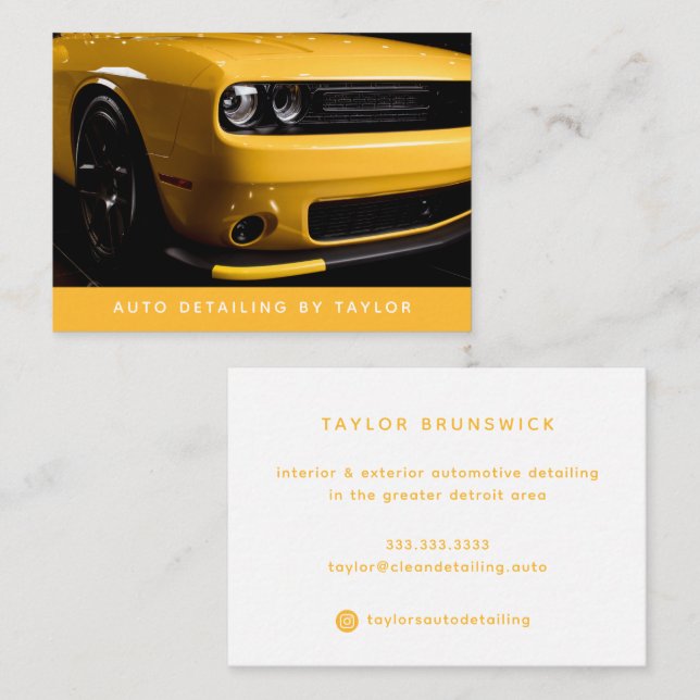 Auto Detailing Car Wash Paint Shop Repair Business Card (Front/Back)