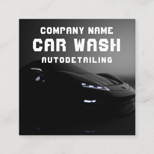 Auto Detailing Car Wash QR Code Square Business Card (Front)