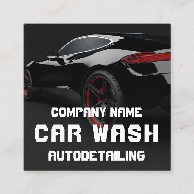  Auto Detailing Car Wash Square Business Card (Front)