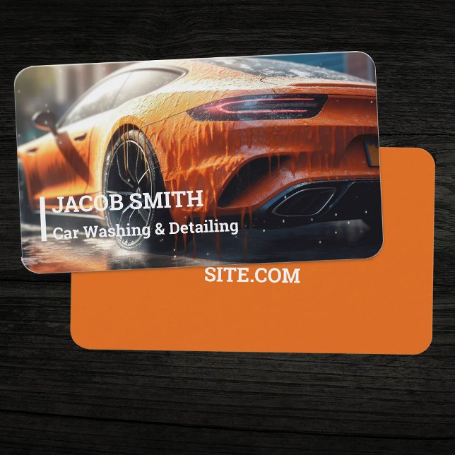 Auto Detailing Car Washing Business Card (Auto Detailing Car Washing Business Cards)