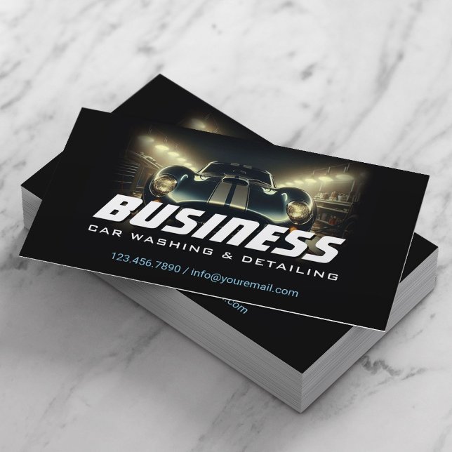 Auto Detailing Classic Sport Car Wash Business Card (Creator Uploaded)