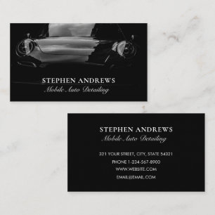 Auto Detailing Cleaning Auto Repair Black Luxury Business Card