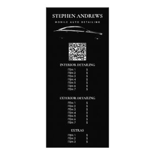 Auto Detailing Cleaning Auto Repair QR Code Rack Card