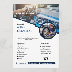 Auto Detailing Cleaning Service flyers Invitation