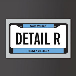 Auto Detailing Gold License Plate Detailer Business Card