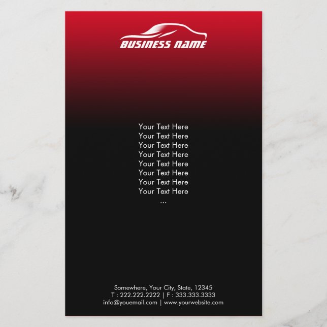 Auto Detailing Modern Black & Red Automotive Flyer (Front)