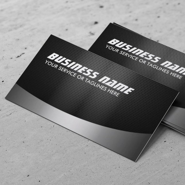 Auto Detailing Modern Dark Metal Automotive Business Card (Creator Uploaded)