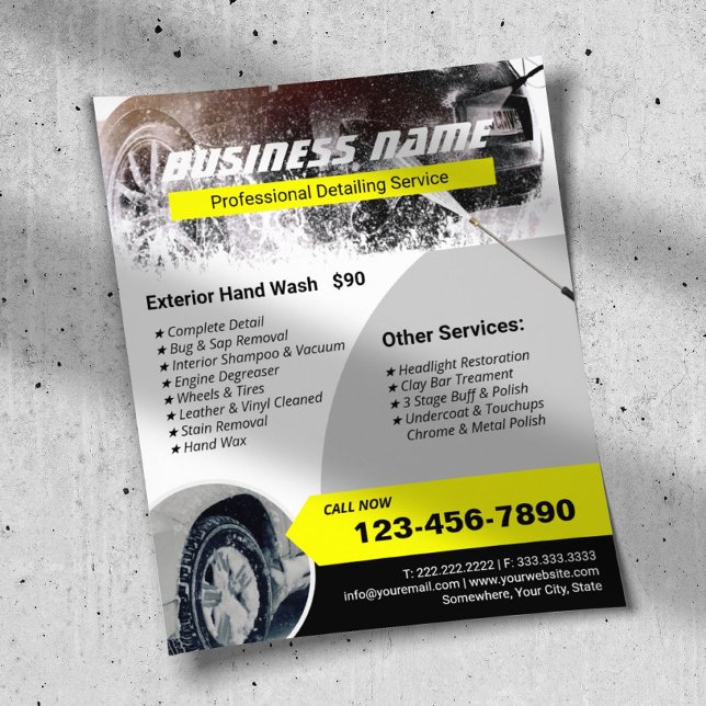 Auto Detailing Power Wash Professional Cleaning  Flyer (Creator Uploaded)