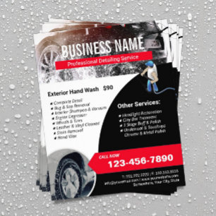 Auto Detailing Power Washer Car Wash Cleaning Flyer