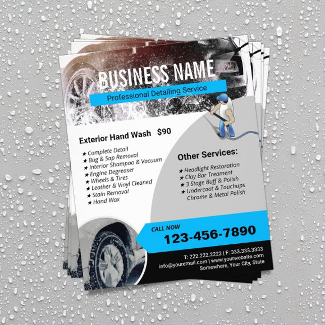 Auto Detailing Power Washer Professional Cleaning Flyer (Creator Uploaded)