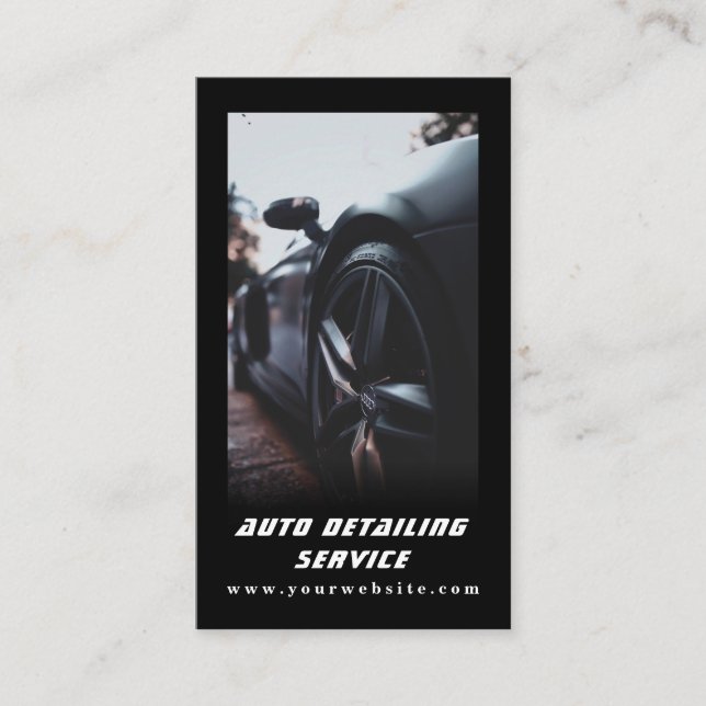 Auto Detailing Professional Automotive Car QR Code Business Card (Front)