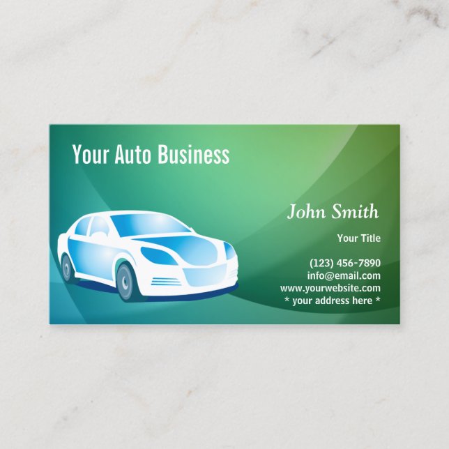 Auto Detailing Professional Car Modern Business Card (Front)