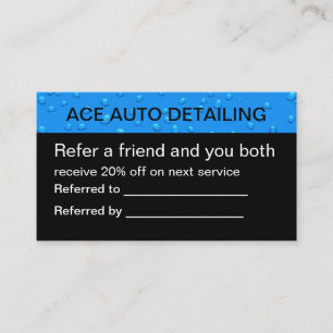 Auto Detailing Referral Rewards Card