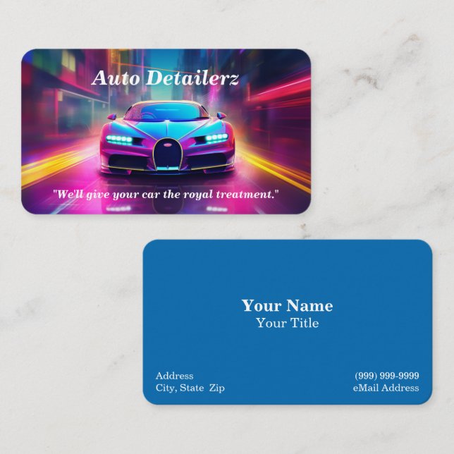 Auto Detailing / Repair Business Card (Front/Back)