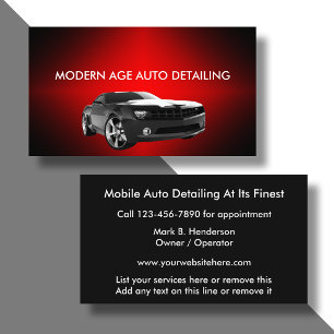 Auto Detailing Services Appointment Card