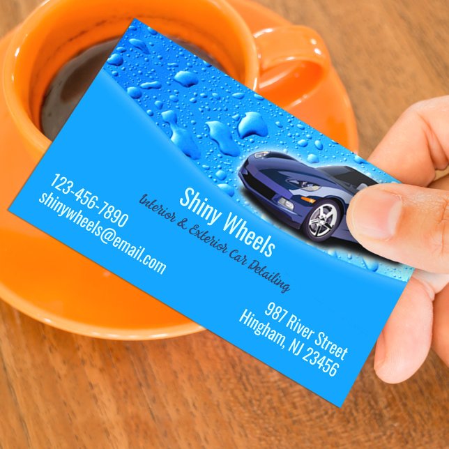 Auto Detailing Water Drops Business Card (Creator Uploaded)