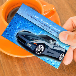 Auto Detailing Water Drops Business Card