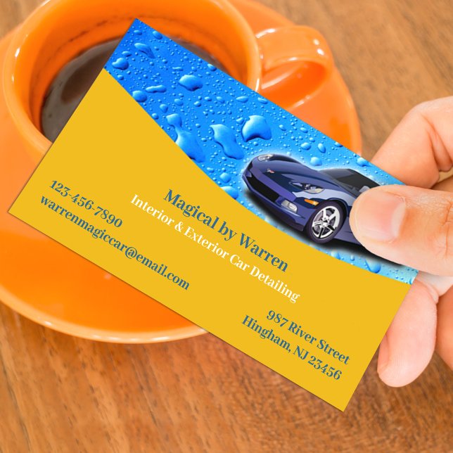 Auto Detailing Water Drops Business Card (Creator Uploaded)