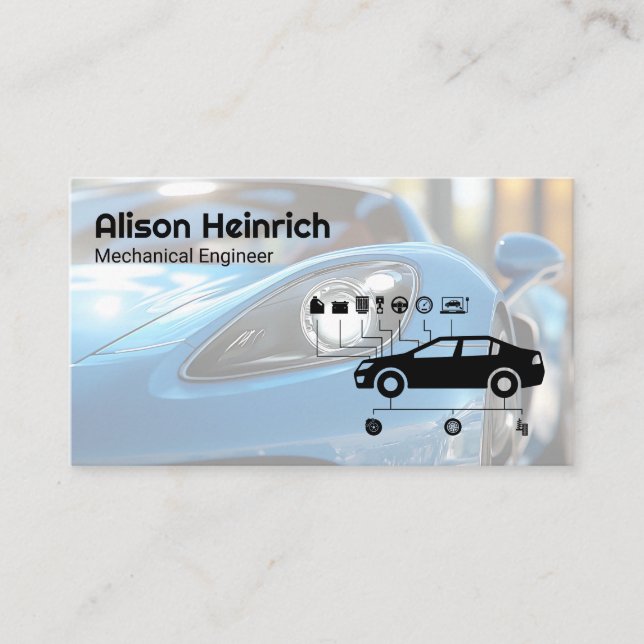 Auto Diagram | Mechanic | Sports Car Business Card (Front)