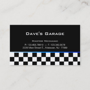 Auto Garage Business Card Racing Blue Gradient