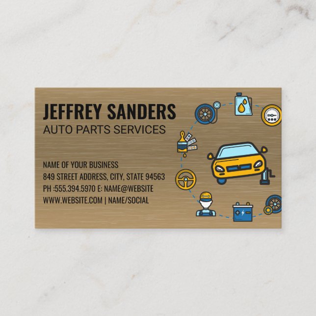 Auto Garage | Parts Service Repair Business Card (Front)