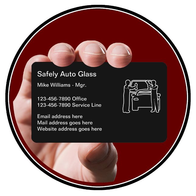 Auto Glass Installation And Repair Business Card (Auto Glass Business Cards by CustomBusinessTemplates)