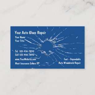 Auto Glass Repair Blue Business Cards
