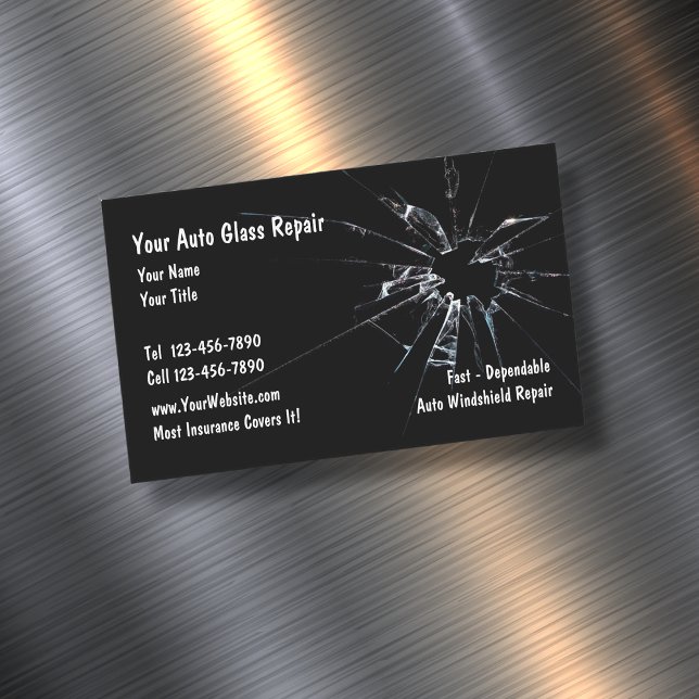 Auto Glass Repair Magnetic Business Card (Creator Uploaded)