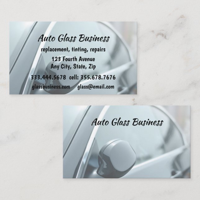 Auto Glass Tinting Repair Business Card (Front/Back)