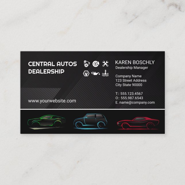 Auto Graphics | Car Parts Services | Dealership Business Card (Front)