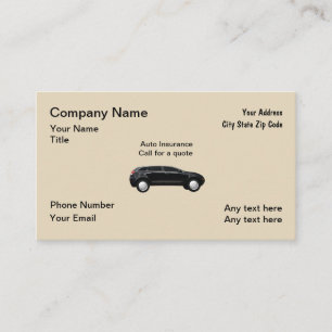 Auto Insurance Agent Business Card