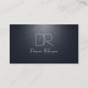 Auto Insurance Dark Blue Custom Monogram Business Card