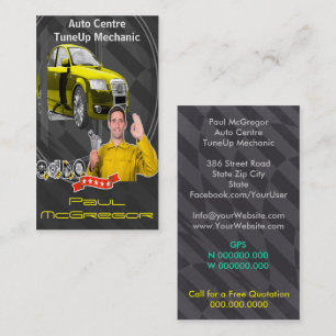 Auto It centers - TuneUp Mechanic Business Card