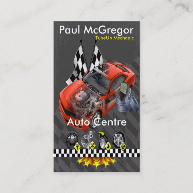 Auto It centers/TuneUp Mechanic Business Card (Front)